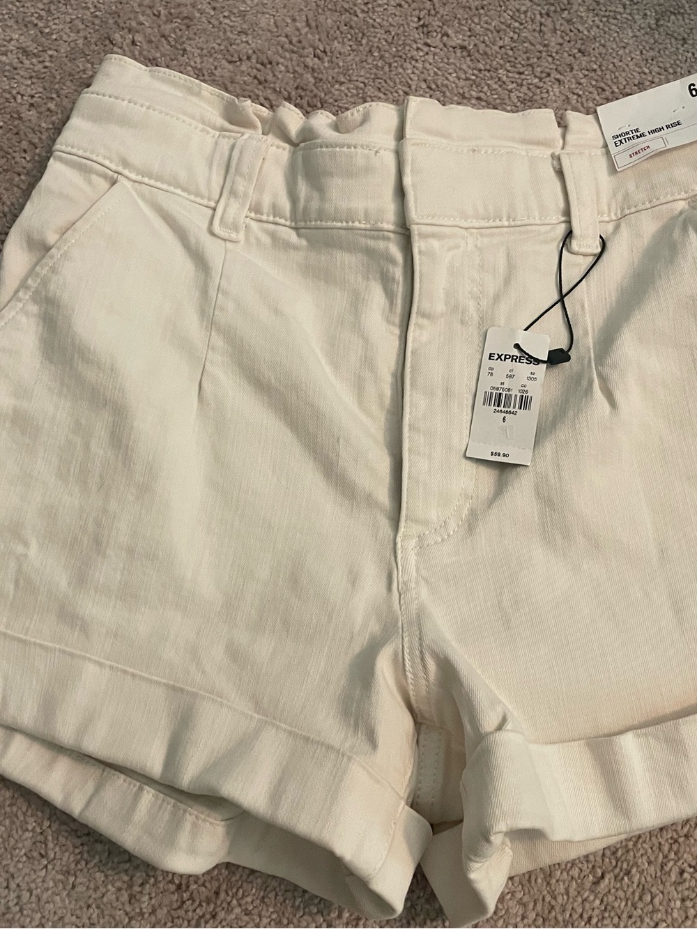 Express Cream/Off-White Women's Shorts